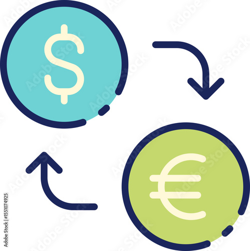 Currency Exchange USD to EUR Conversion Icon