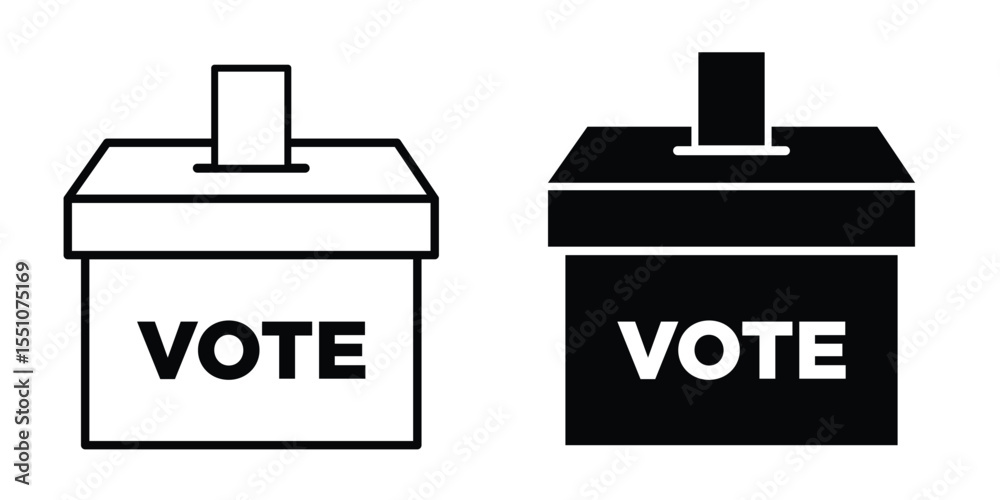 Election Vote Box Icon. Vote Ballot Box Icon, Vector Illustration