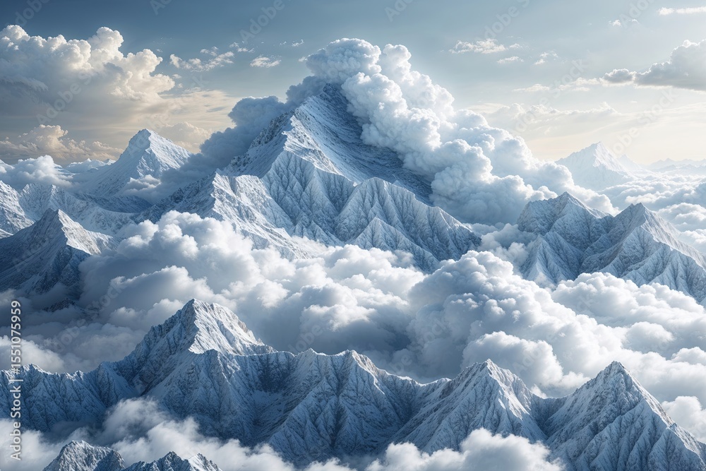 Fototapeta premium Unique White Cloud Synthesis: Intricate Vector Tapestry and Innovative Technology Visualization