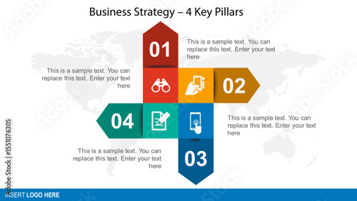 Modern 4-Step Business Infographic Diagram for PowerPoint Presentation