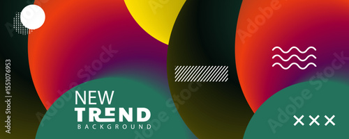 Abstract orange and red gradient geometric shape circle background. Modern futuristic background. Can be use for landing page, book covers, brochures, flyers, magazines, Modern abstract shapes concept