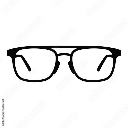 Rectangle Double-Bridge Silhouette, Vector, Illustration, Outline, icon, Logo, White Background.