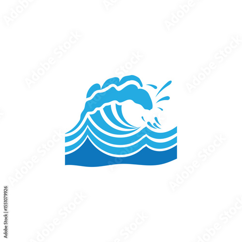 Stylized wave splash logo vector and symbol