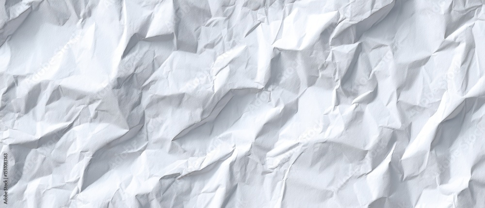 Obraz premium The crumpled white paper texture providing an abstract and minimalist background.