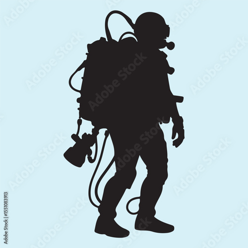 Scuba Diver Silhouette Vector