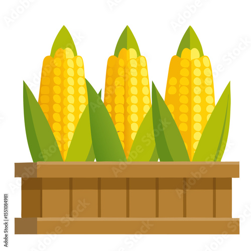 Elegant Corn Arrangement in Wooden Serving   container