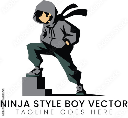 Ninja Boy Illustration Anime Style Character Design
