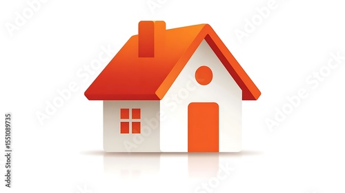Vibrant photo of home icon vector white background.