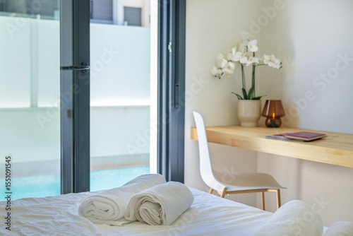 Kitchen Counter with Running Faucet and Appliance