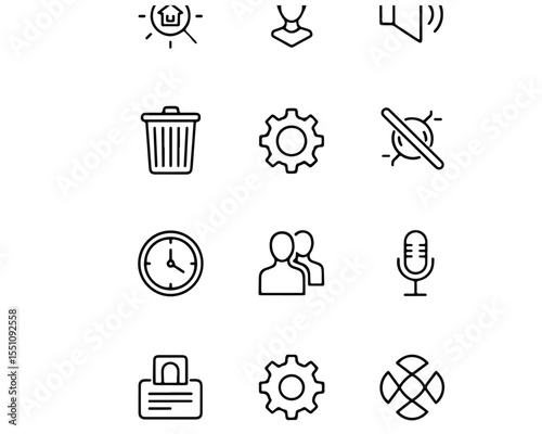 Minimal Interface Line Icons Set – 20 Essential UI Symbols for Web and Mobile