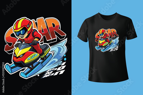 Vector set of Ski jumping emblems. labels, badges and design elements. Print design for t-shirt. Sport club emblems.