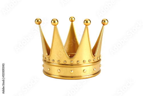 Shiny Minimalist Gold Crown Isolated on Clean Background