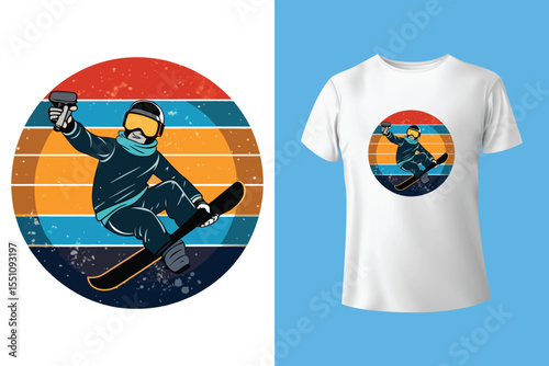 Vector set of Ski jumping emblems. labels, badges and design elements. Print design for t-shirt. Sport club emblems.