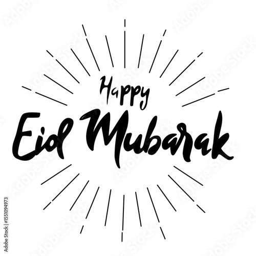 Eid Mubarak handwritten vector
