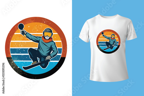 Vector set of Ski jumping emblems. labels, badges and design elements. Print design for t-shirt. Sport club emblems.