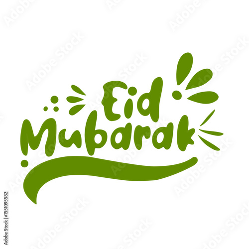 Eid Mubarak handwritten vector