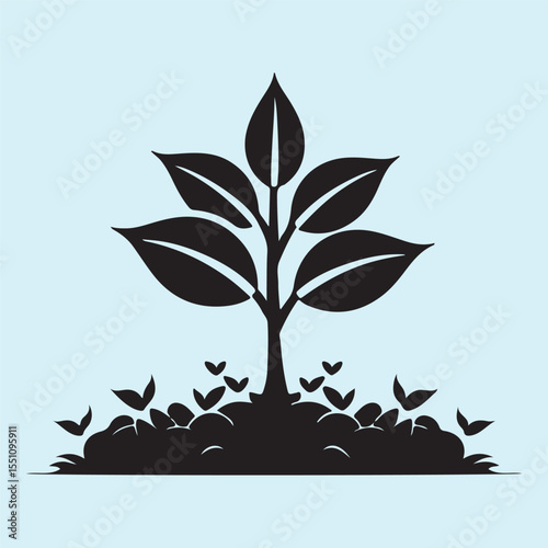 Save Earth Tree Planting Silhouette