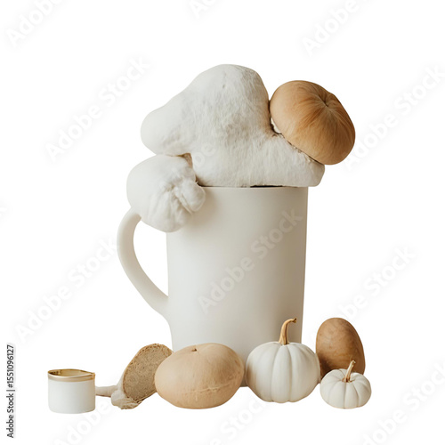 mushrooms on a white background