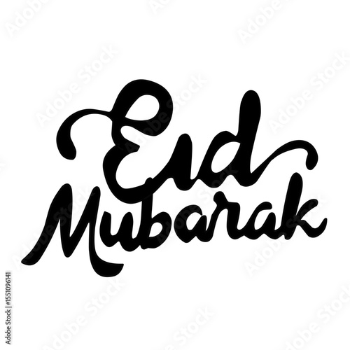 Eid Mubarak handwritten vector