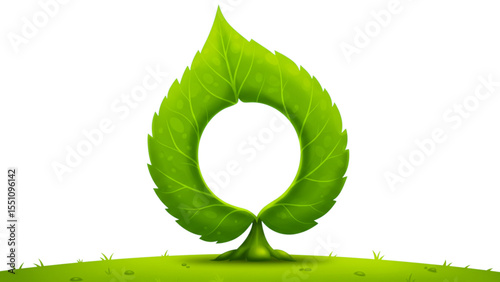 Green leaf symbol representing nature and environmental sustainability  