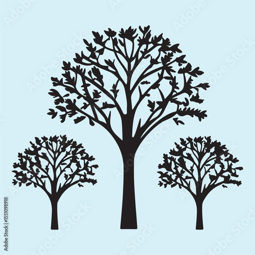 Stylized Tree Silhouette Clipart