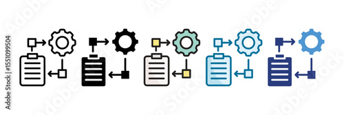 Implementation Plan Icon Set Multiple Style Collection