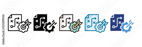 Action Plan Icon Set Multiple Style Collection