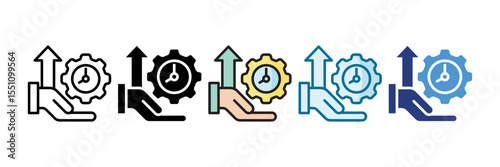 Time Management Strategy Icon Set Multiple Style Collection