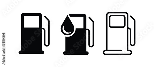 petrol fuel gas station pump icon sign vector. Fuel icon set. Gas station icons or signs. Engine oil icon symbol. Transport collection, petrol fuel