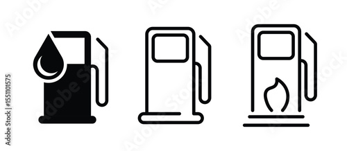petrol fuel gas station pump icon sign vector. Fuel icon set. Gas station icons or signs. Engine oil icon symbol. Transport collection, petrol fuel