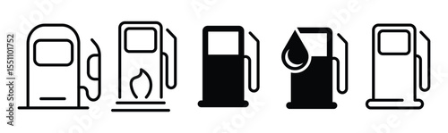 petrol fuel gas station pump icon sign vector. Fuel icon set. Gas station icons or signs. Engine oil icon symbol. Transport collection, petrol fuel
