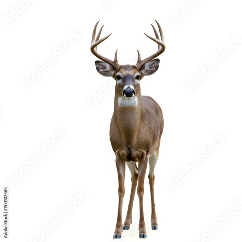Spotted deer isolated on a white background, including a clipping path