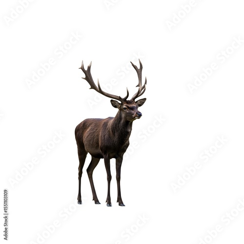 Spotted deer isolated on a white background, including a clipping path