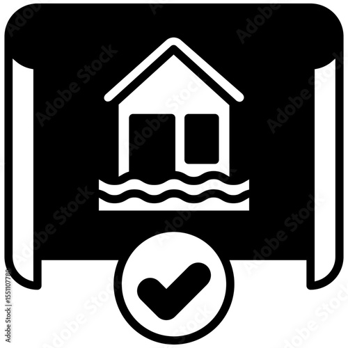 Crisis Plan glyph, mini illustration icon. use for modern concept, print, UI, UX kit, web and app development. Vector related to risk management, business, finance.