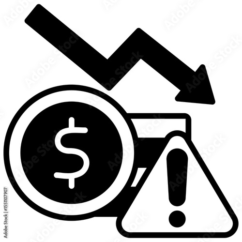 Financial Risk glyph, mini illustration icon. use for modern concept, print, UI, UX kit, web and app development. Vector related to risk management, business, finance.