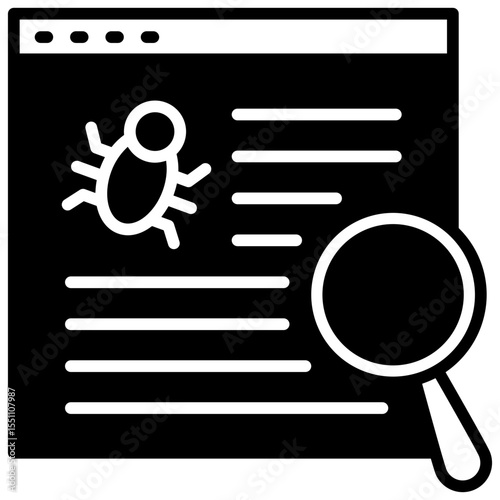 Issue Tracker glyph, mini illustration icon. use for modern concept, print, UI, UX kit, web and app development. Vector related to risk management, business, finance.