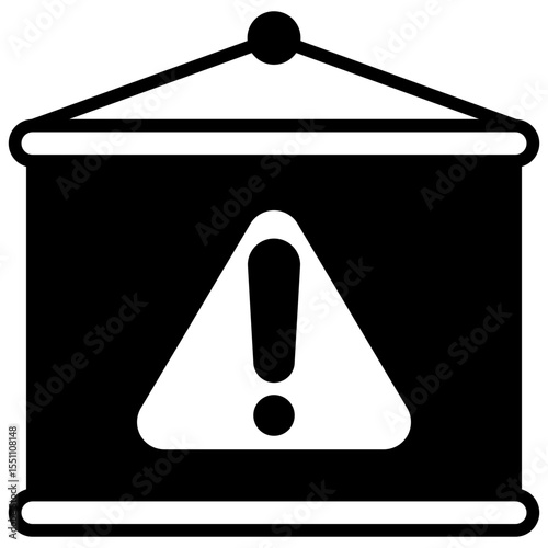 Notice Board glyph, mini illustration icon. use for modern concept, print, UI, UX kit, web and app development. Vector related to risk management, business, finance.