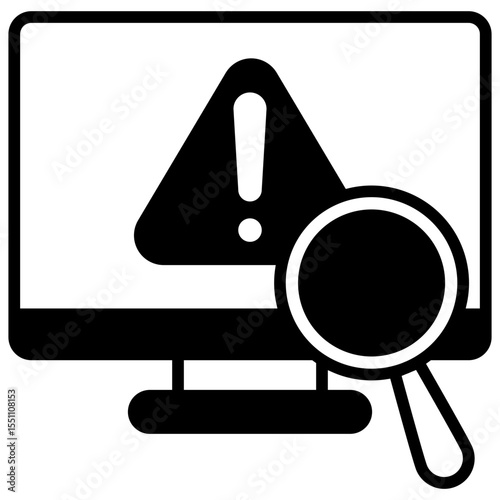 Monitor Status glyph, mini illustration icon. use for modern concept, print, UI, UX kit, web and app development. Vector related to risk management, business, finance.