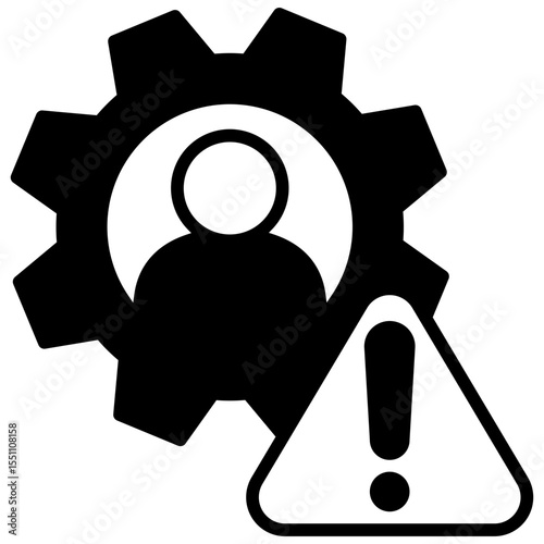 Operational Risk glyph, mini illustration icon. use for modern concept, print, UI, UX kit, web and app development. Vector related to risk management, business, finance.