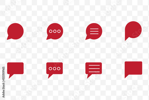 Chat bubble set outline vector isolated on white background. Chat icon.Line chat icons for flat design. Talk baloon icons. Chat speech bubble.