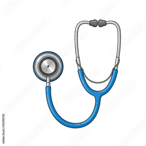 Medical Stethoscope Illustration Blue Acoustic Instrument for Healthcare Professionals