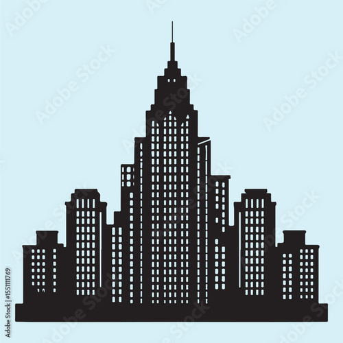 Modern City Architecture Black Silhouette