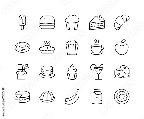 Bakery set icon designs 
