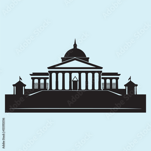 Minimalist Architecture Silhouette Vector ,Historic Architecture
