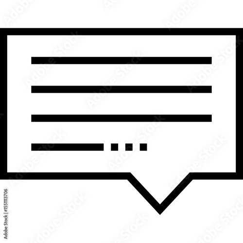 Chat Bubble Icon - Black Message Communication Vector Symbol