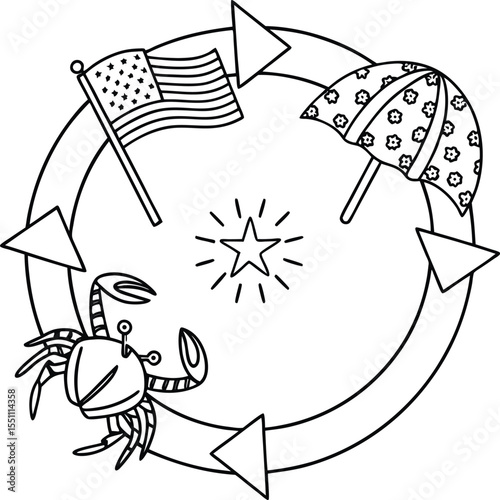 Here's a single sentence for naming an image of an abstract fish illustration:

Cute cartoon fish vector art illustration for a fun sea animal design