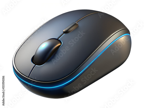 black wireless computer mouse with backlight