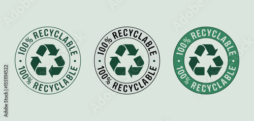 Three Variations of 100 Percent Recyclable Labels