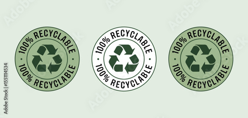Three Variations of 100 Percent Recyclable Labels