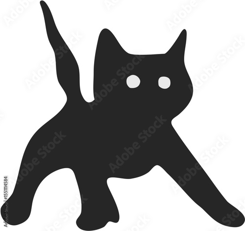 black cat scared meme